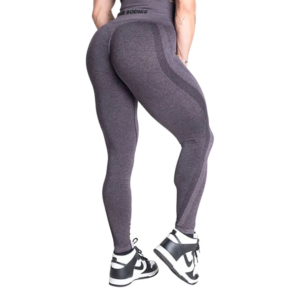 BETTER BODIES - CURVE SCRUNCH LEGGINGS - BLACK MELANGE - FEKETE