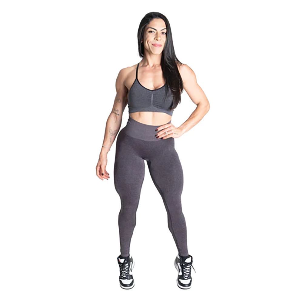 BETTER BODIES - CURVE SCRUNCH LEGGINGS - BLACK MELANGE - FEKETE