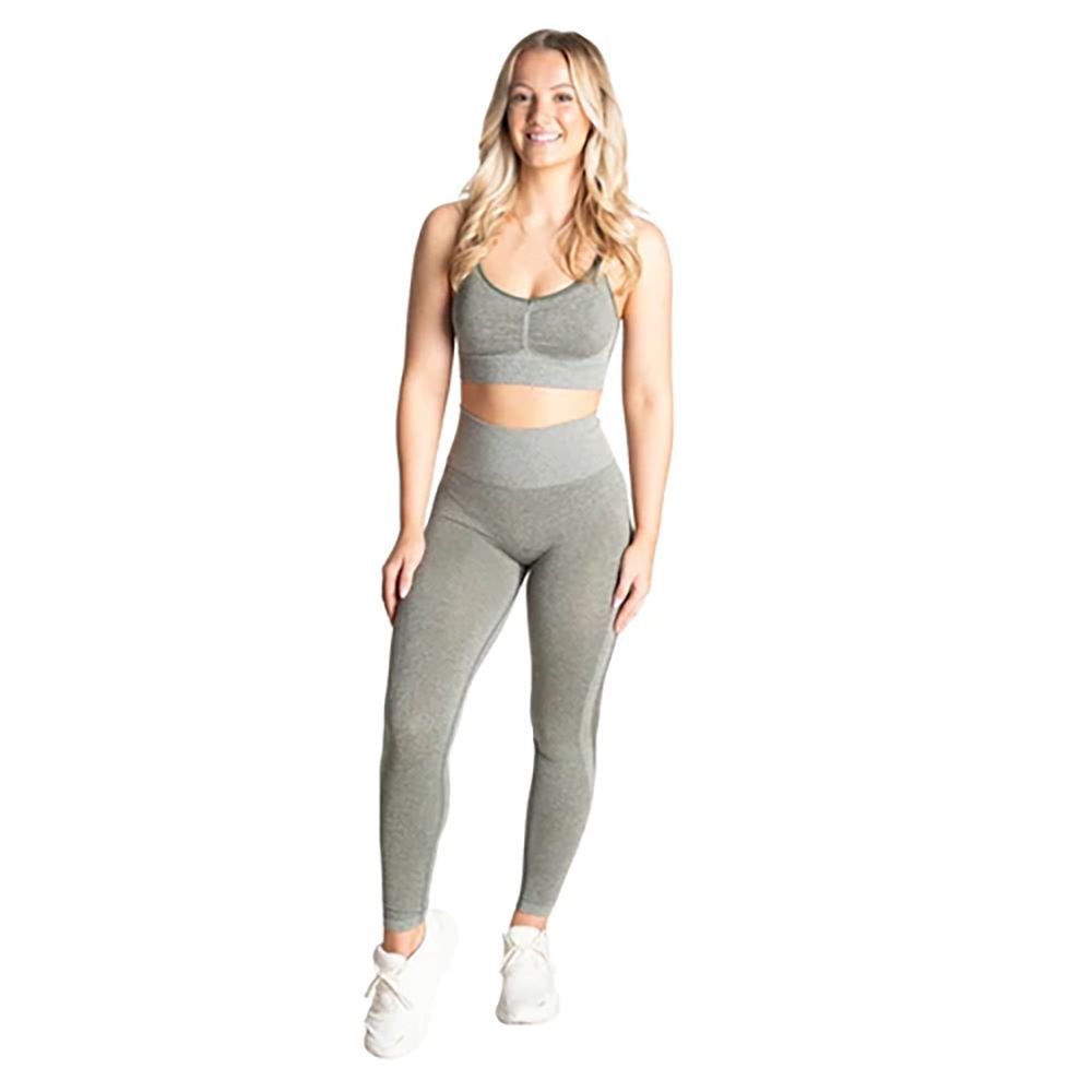 BETTER BODIES - CURVE SCRUNCH LEGGINGS - GREEN MELANGE - ZÖLD