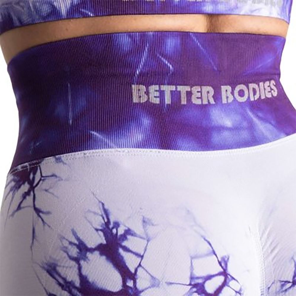 BETTER BODIES - ENTICE SCRUNCH LEGGINGS - PURPLE TIE DYE - LILA