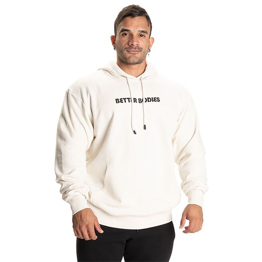 BETTER BODIES - LOGO HOODIE V2 - OFF WHITE - KAPUCNIS PULÓVER - TÖRTFEHÉR BETTER BODIES - LOGO HOODIE V2 - OFF WHITE - KAPUCNIS PULÓVER - TÖRTFEHÉR