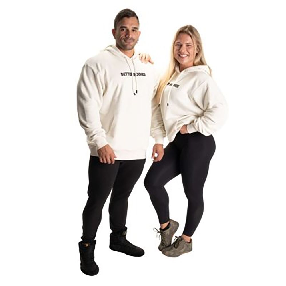 BETTER BODIES - LOGO HOODIE V2 - OFF WHITE - KAPUCNIS PULÓVER - TÖRTFEHÉR BETTER BODIES - LOGO HOODIE V2 - OFF WHITE - KAPUCNIS PULÓVER - TÖRTFEHÉR