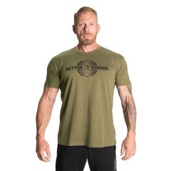 BETTER BODIES - RECRUIT TEE - ARMY GREEN MELANGE - FÉRFI PÓLÓ - KATONAI ZÖLD
