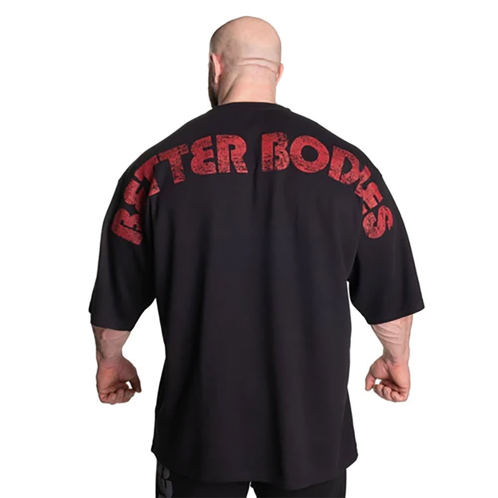 BETTER BODIES - TEAM IRON THERMAL TEE - BLACK/RED - FÉRFI PÓLÓ -FEKETE/PIROS