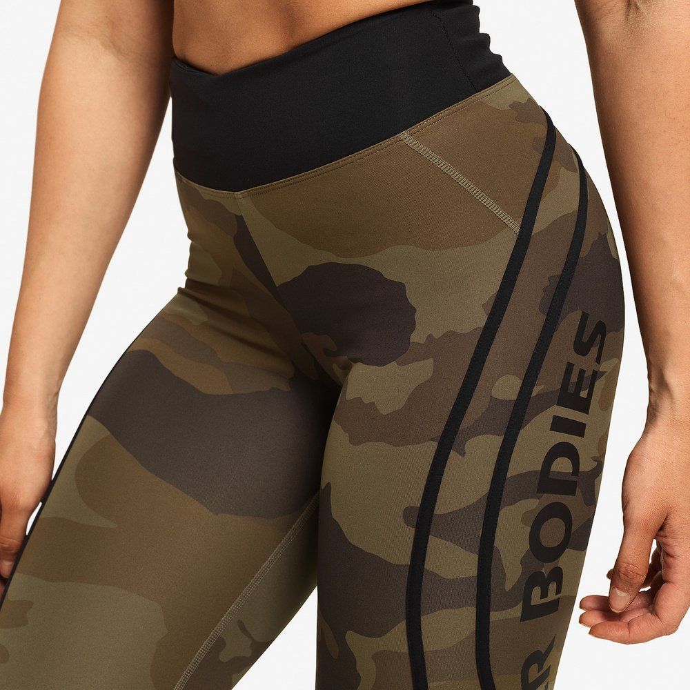 BETTER BODIES - WOMEN'S CAMO HIGH TIGHTS - DARK GREEN CAMO