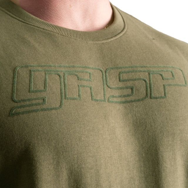 GASP INC - DIVISION CREWNECK - FÉRFI PULÓVER - MOSOTT ZÖLD