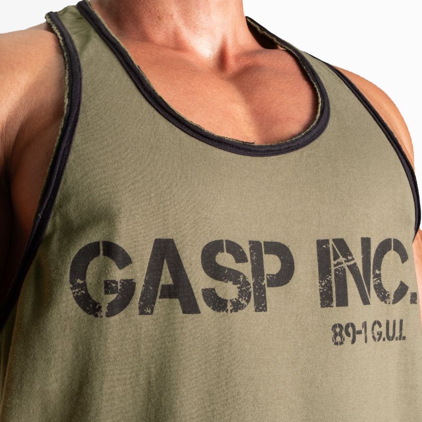 GASP INC - DIVISION JERSEY TANK - EDZŐTRIKÓ - MOSOTT ZÖLD