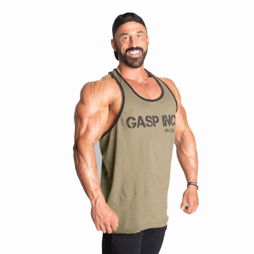 GASP INC - DIVISION JERSEY TANK - EDZŐTRIKÓ - MOSOTT ZÖLD