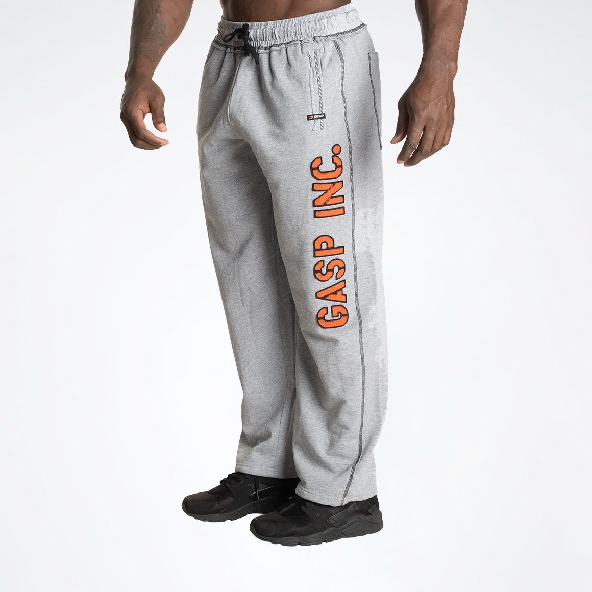 GASP INC - DIVISION SWEATPANT - MELEGÍTŐNADRÁG - VILÁGOS SZÜRKE/NARANCS