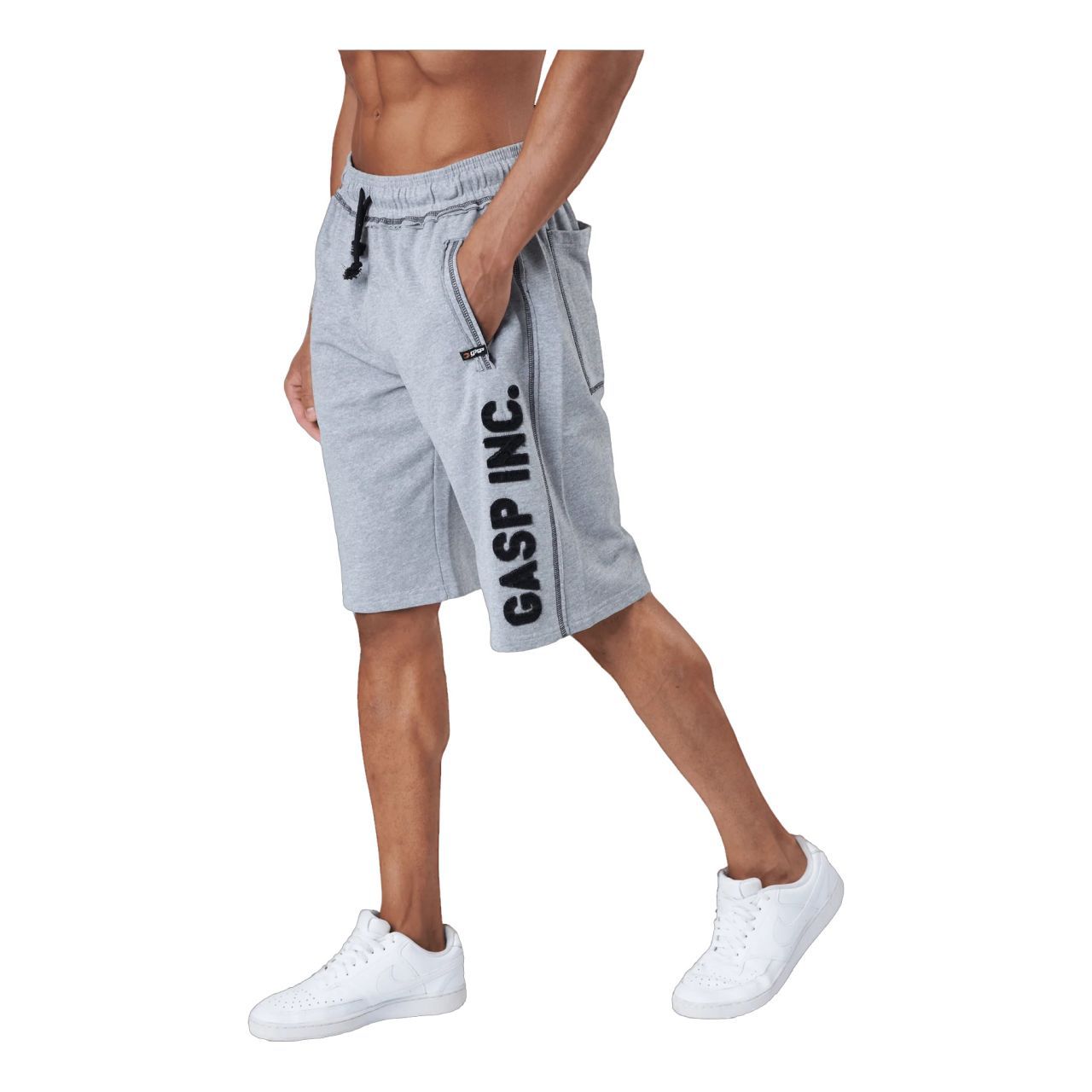 GASP INC - DIVISION SWEATSHORTS - FÉRFI EDZŐNADRÁG - VILÁGOS SZÜRKE