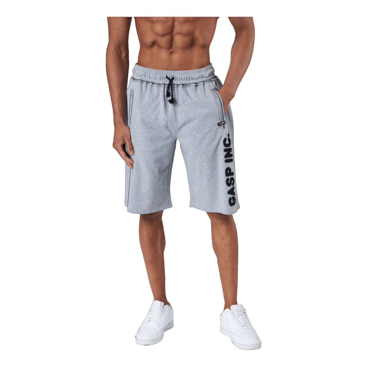 GASP INC - DIVISION SWEATSHORTS - FÉRFI EDZŐNADRÁG - VILÁGOS SZÜRKE