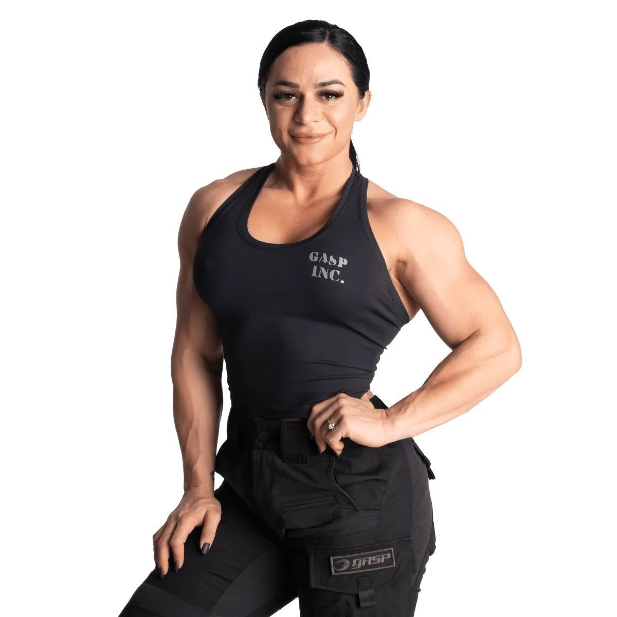 GASP INC - HARDCORE CROP T- BACK - NŐI TRIKÓ - FEKETE