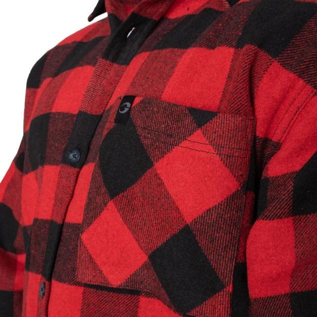 GASP INC - HEAVY FLANNEL SHIRT - FÉRFI HOSSZÚUJJÚ - PIROS/FEKETE