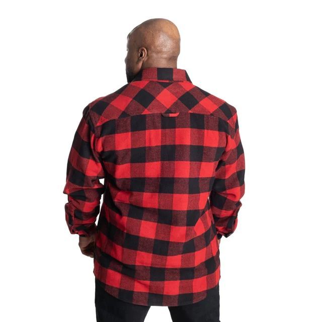 GASP INC - HEAVY FLANNEL SHIRT - FÉRFI HOSSZÚUJJÚ - PIROS/FEKETE