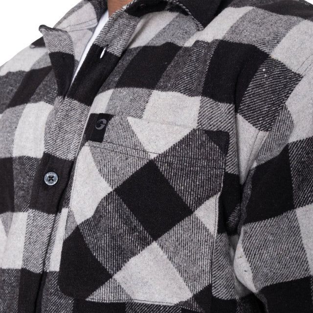 GASP INC - HEAVY FLANNEL SHIRT - FÉRFI HOSSZÚUJJÚ - SZÜRKE/FEKETE