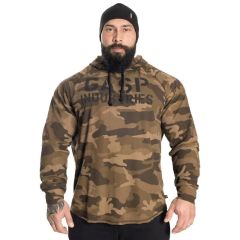 GASP INC - LONG SLEEVE THERMAL HOODIE - FÉRFI KAPUCNIS PULÓVER - ZÖLD TEREPMINTÁS