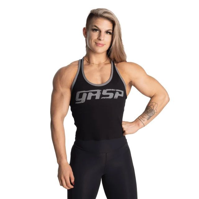 GASP INC - RIB CROP T-BACK - NŐI TRIKÓ - FEKETE