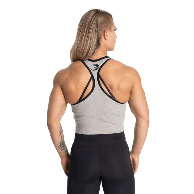 GASP INC - RIB CROP T-BACK - NŐI TRIKÓ - VILÁGOS SZÜRKE