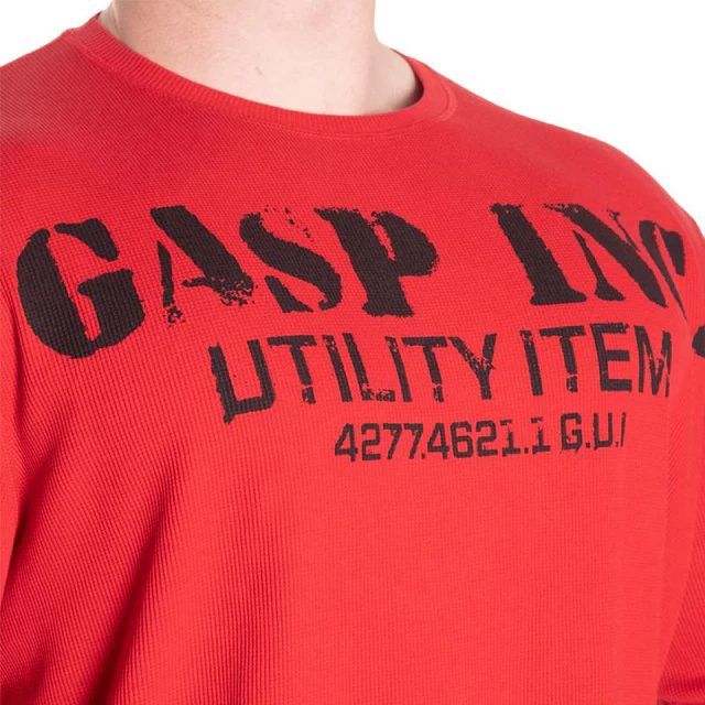 GASP INC - THERMAL GYM SWEATER - RED- FÉRFI EDZŐTERMI PULÓVER - PIROS