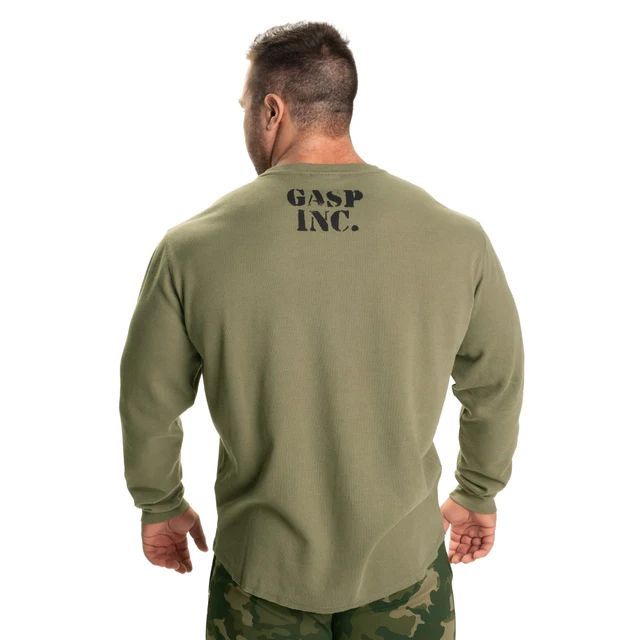 GASP INC - THERMAL GYM SWEATER - WASHED GREEN - FÉRFI EDZŐTERMI PULÓVER - MOSOTT ZÖLD