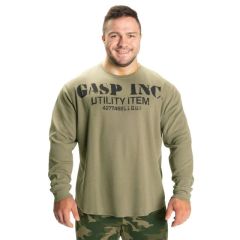 GASP INC - THERMAL GYM SWEATER - WASHED GREEN - FÉRFI EDZŐTERMI PULÓVER - MOSOTT ZÖLD