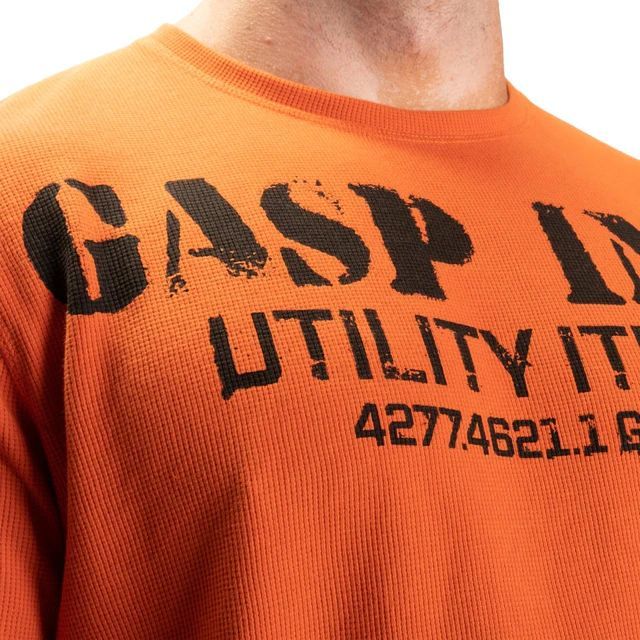 GASP INC - THERMAL GYM SWEATER FLAME - FÉRFI EDZŐTERMI PULÓVER - NARANCSSÁRGA