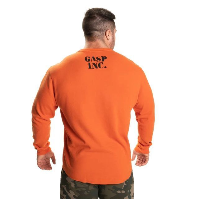 GASP INC - THERMAL GYM SWEATER FLAME - FÉRFI EDZŐTERMI PULÓVER - NARANCSSÁRGA