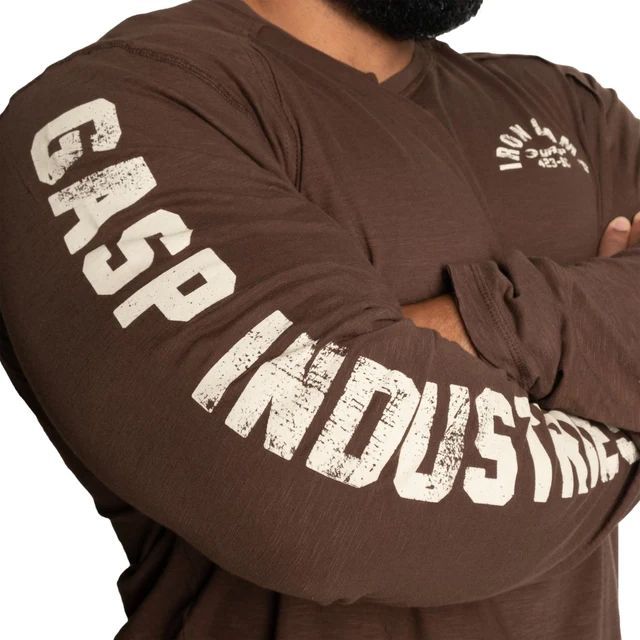 GASP INC - THROWBACK LONG SLEEVE TEE - FÉRFI HOSSZÚUJJÚ PÓLÓ - BARNA