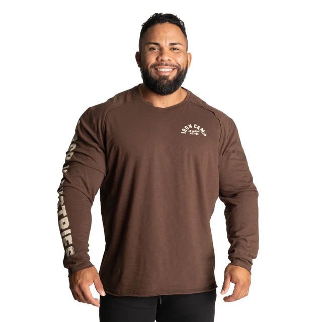 GASP INC - THROWBACK LONG SLEEVE TEE - FÉRFI HOSSZÚUJJÚ PÓLÓ - BARNA