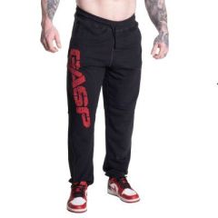 GASP INC - VINTAGE SWEATPANTS - FÉRFI MELEGÍTŐNADRÁG - FEKETE/PIROS