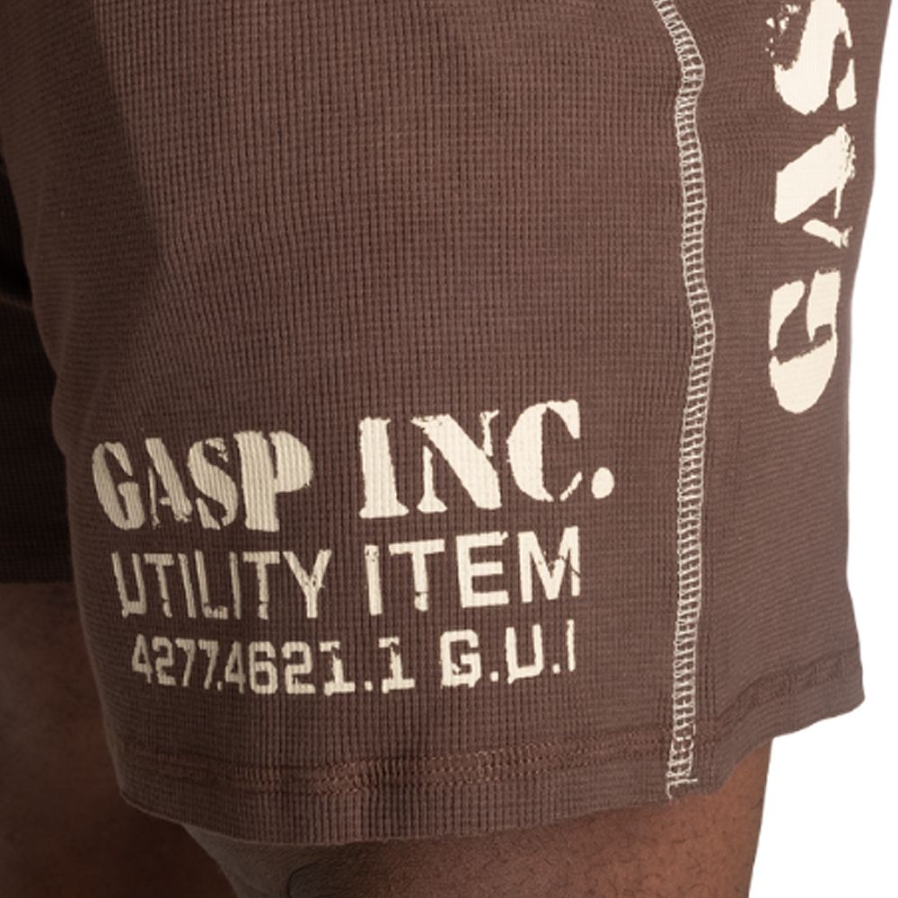 GASP INC - THERMAL SHORTS 6" - FÉRFI RÖVIDNADRÁG - BARNA GASP INC - THERMAL SHORTS 6" - FÉRFI RÖVIDNADRÁG - BARNA
