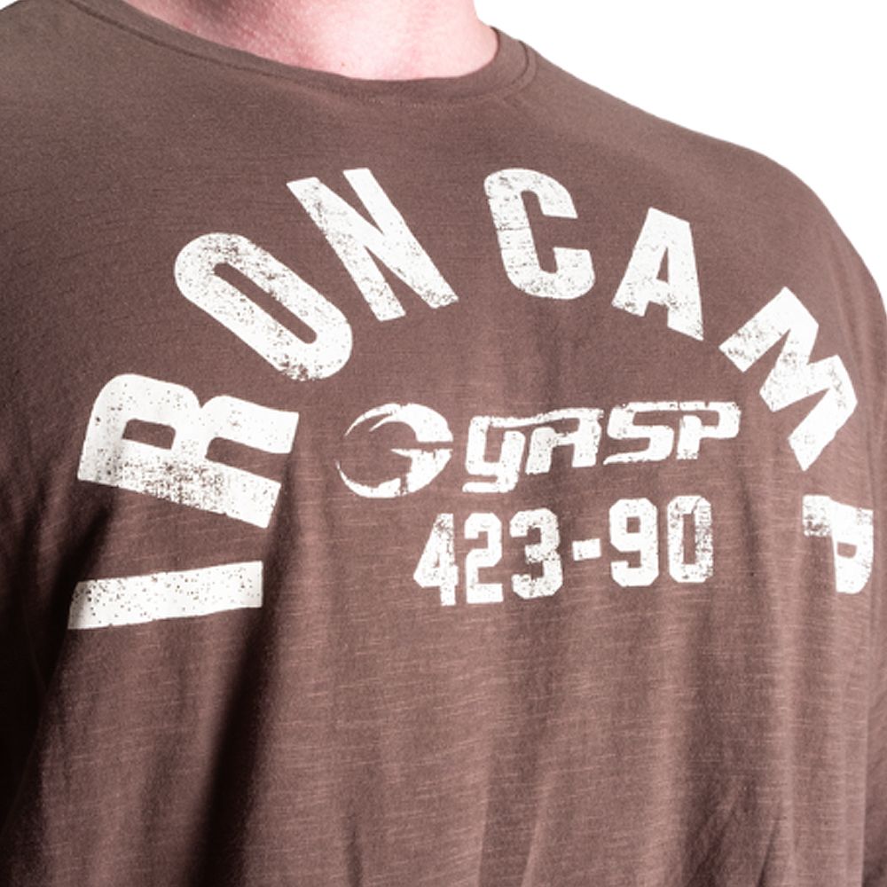 GASP INC - THROWBACK IRON TEE - FÉRFI PÓLÓ - BARNA GASP INC - THROWBACK IRON TEE - FÉRFI PÓLÓ - BARNA