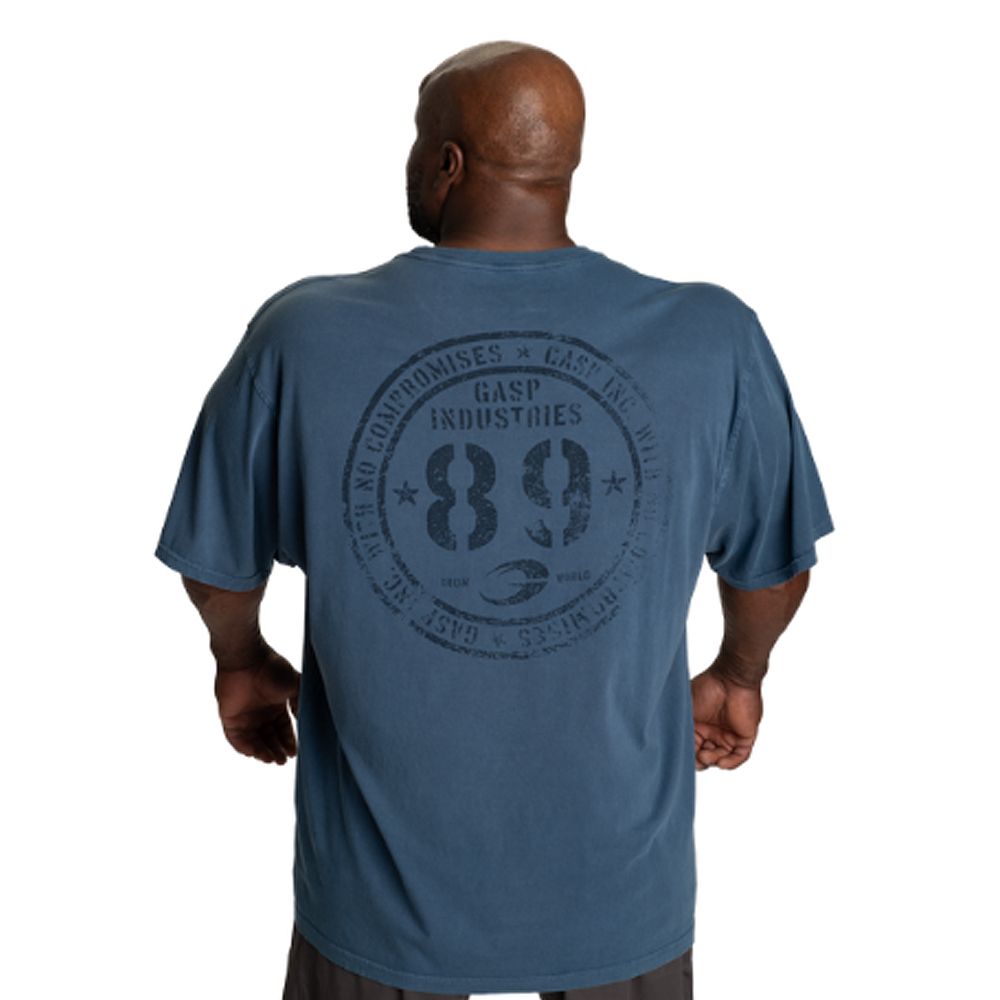 GASP INC - 89 ORIGINAL TEE - FÉRFI PÓLÓ - MOSOTT KÉK GASP INC - 89 ORIGINAL TEE - FÉRFI PÓLÓ - MOSOTT KÉK