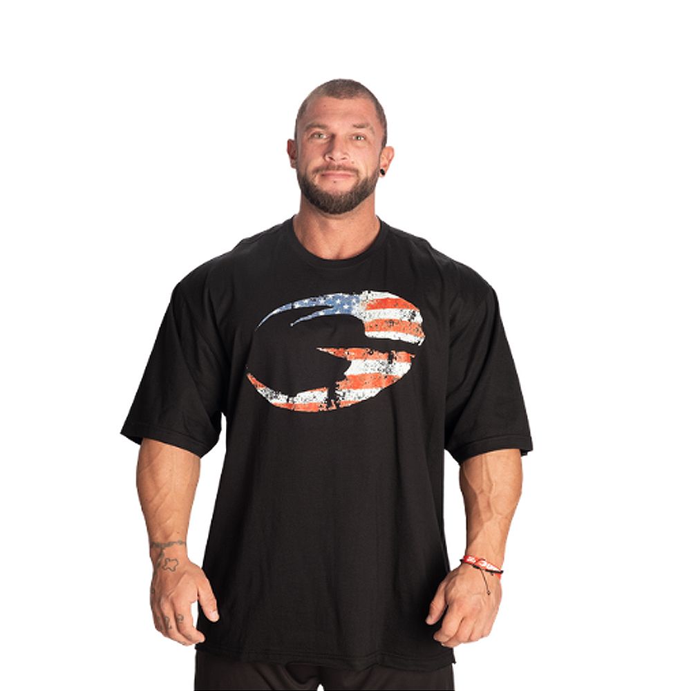 GASP INC - PUMP COVER IRON TEE - FÉRFI PÓLÓ - USA ZÁSZLÓ GASP INC - PUMP COVER IRON TEE - FÉRFI PÓLÓ - USA ZÁSZLÓ