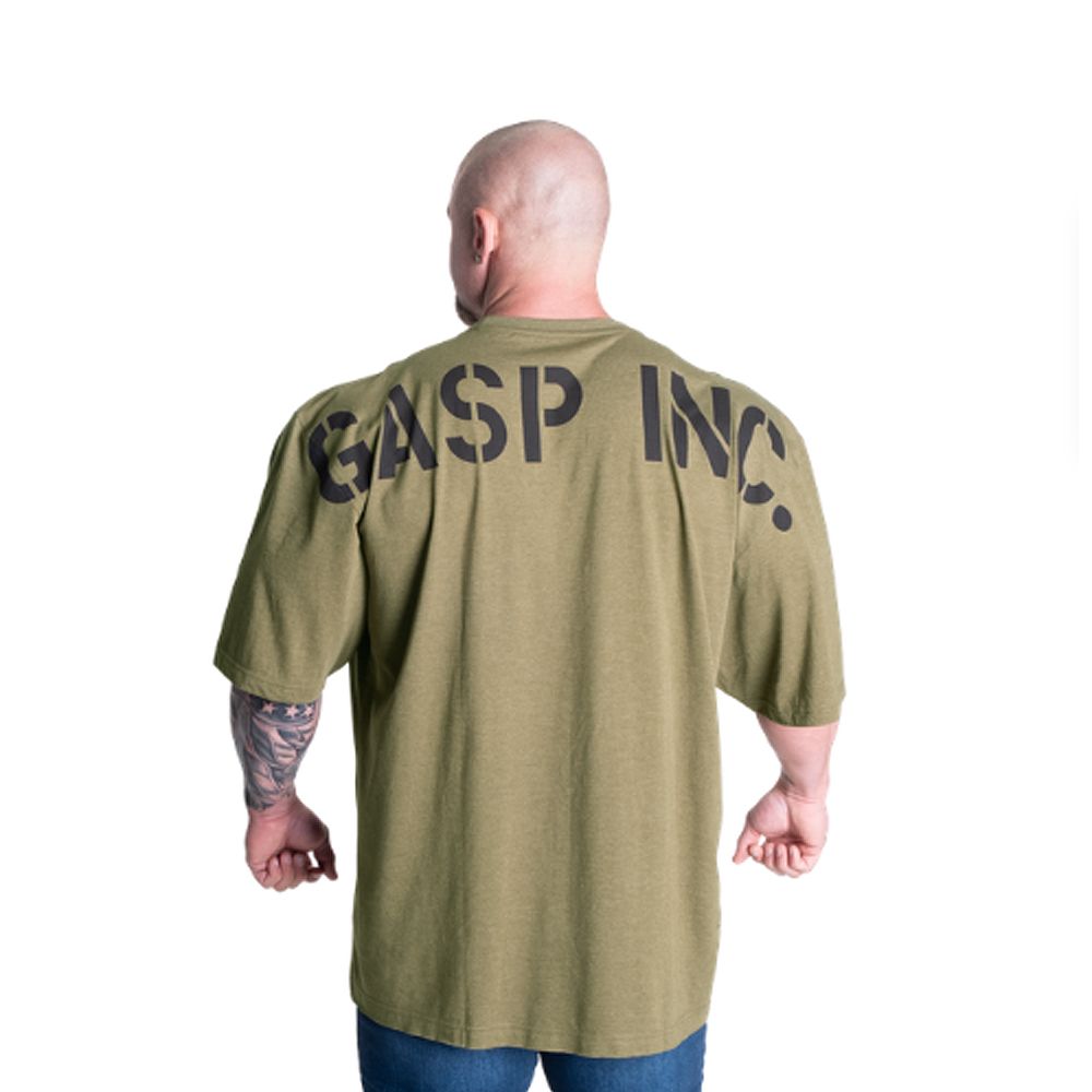 GASP INC - SKULL DIVISION IRON TEE - FÉRFI PÓLÓ - KATONA ZÖLD GASP INC - SKULL DIVISION IRON TEE - FÉRFI PÓLÓ - KATONA ZÖLD