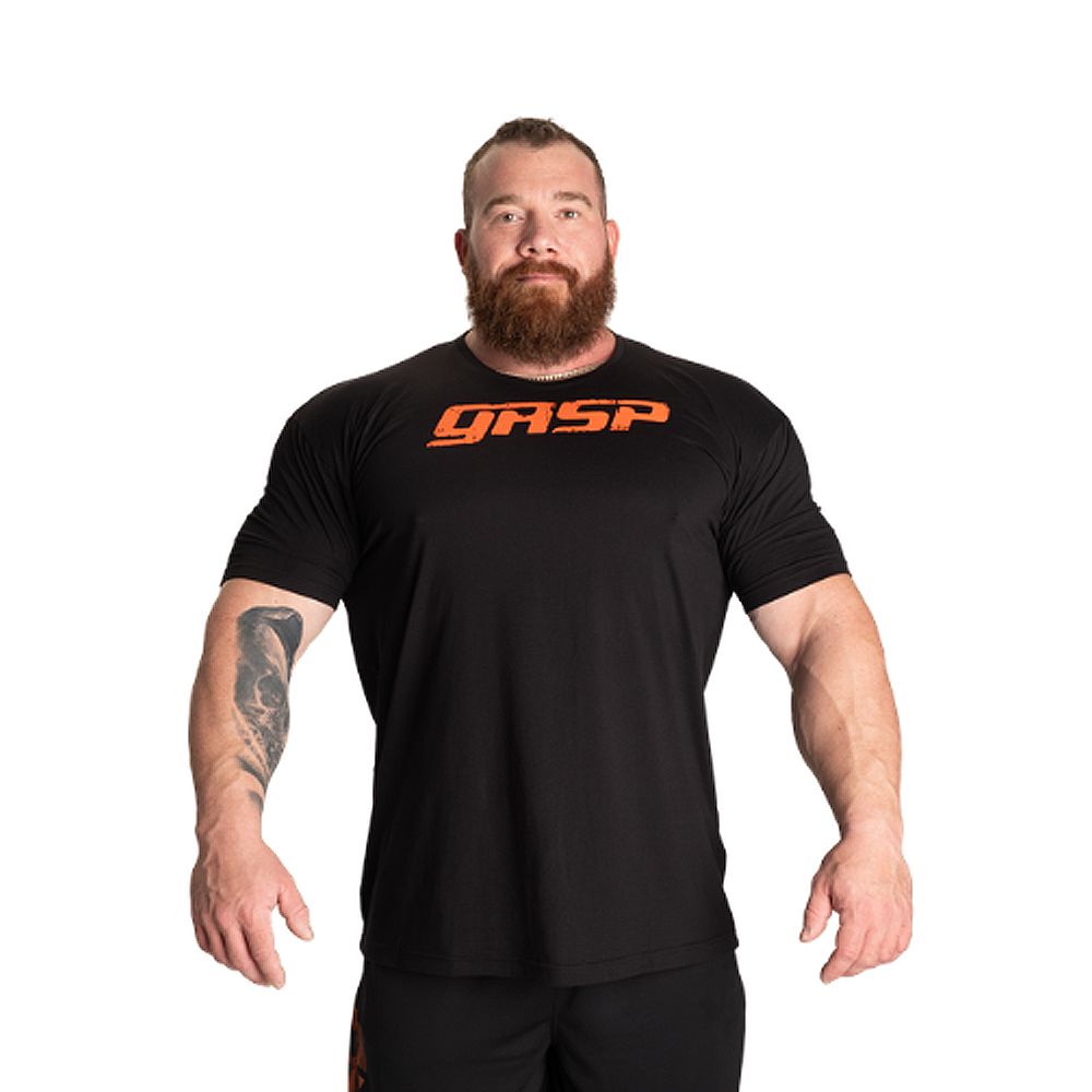 GASP INC - LEGACY GYM TEE - FÉRFI PÓLÓ - FEKETE/NARANCS GASP INC - LEGACY GYM TEE - FÉRFI PÓLÓ - FEKETE/NARANCS