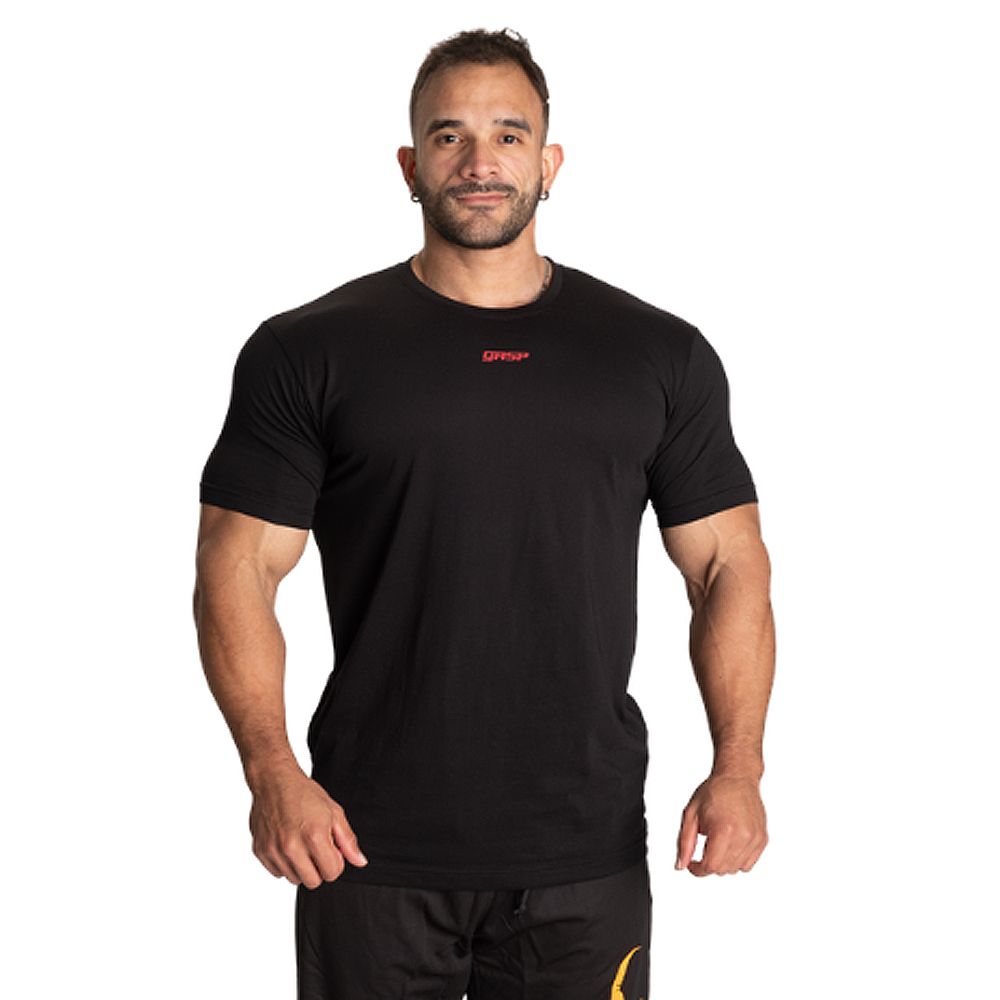 GASP INC - STANDARD TEE - FÉRFI PÓLÓ - FEKETE/PIROS GASP INC - STANDARD TEE - FÉRFI PÓLÓ - FEKETE/PIROS