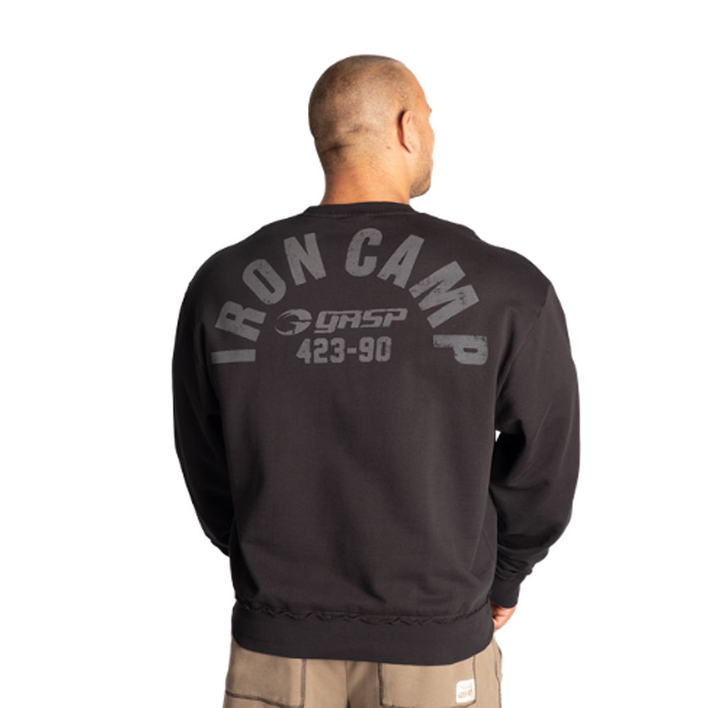 GASP INC - THROWBACK SWEATER - FÉRFI PULÓVER - FEKETE GASP INC - THROWBACK SWEATER - FÉRFI PULÓVER - FEKETE