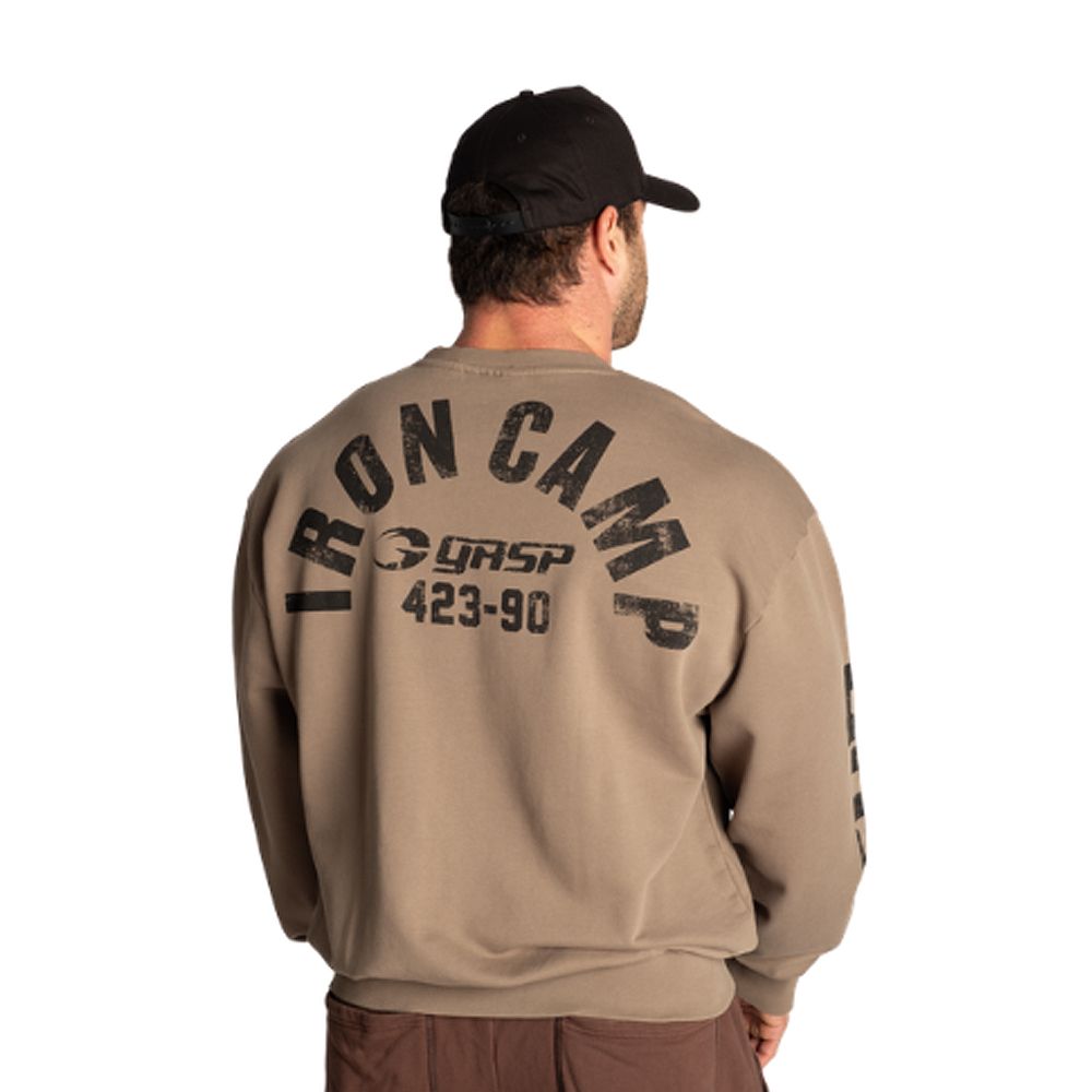 GASP INC - THROWBACK SWEATER - FÉRFI PULÓVER - MOSOTT ZÖLD GASP INC - THROWBACK SWEATER - FÉRFI PULÓVER - MOSOTT ZÖLD