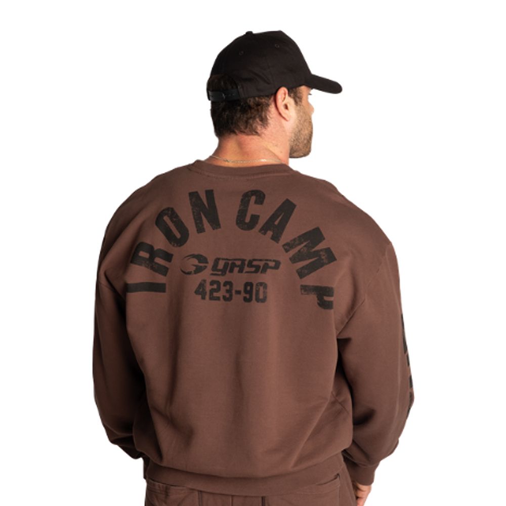 GASP INC - THROWBACK SWEATER - FÉRFI PULÓVER - BARNA GASP INC - THROWBACK SWEATER - FÉRFI PULÓVER - BARNA