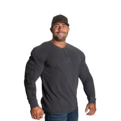 GASP INC - THERMAL HENLEY - FÉRFI HOSSZÚ UJJÚ FELSŐ - MOSOTT FEKETE