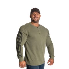 GASP INC - THERMAL HENLEY - FÉRFI HOSSZÚ UJJÚ FELSŐ - MOSOTT ZÖLD