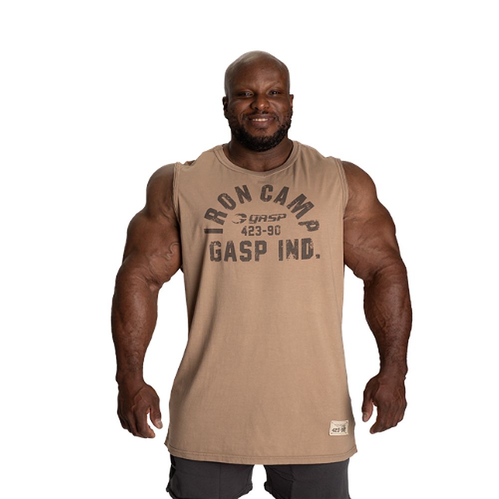 GASP INC - THROWBACK S/L - FÉRFI TRIKÓ - BÉZS GASP INC - THROWBACK S/L - FÉRFI TRIKÓ - BÉZS