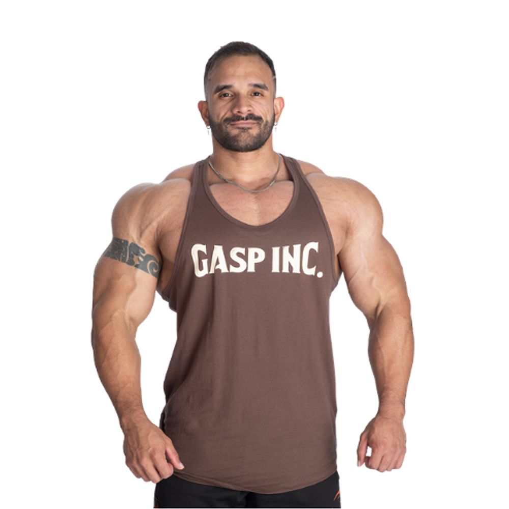 GASP INC - ESSENTIAL T-BACK - EDZŐTRIKÓ - BARNA GASP INC - ESSENTIAL T-BACK - EDZŐTRIKÓ - BARNA
