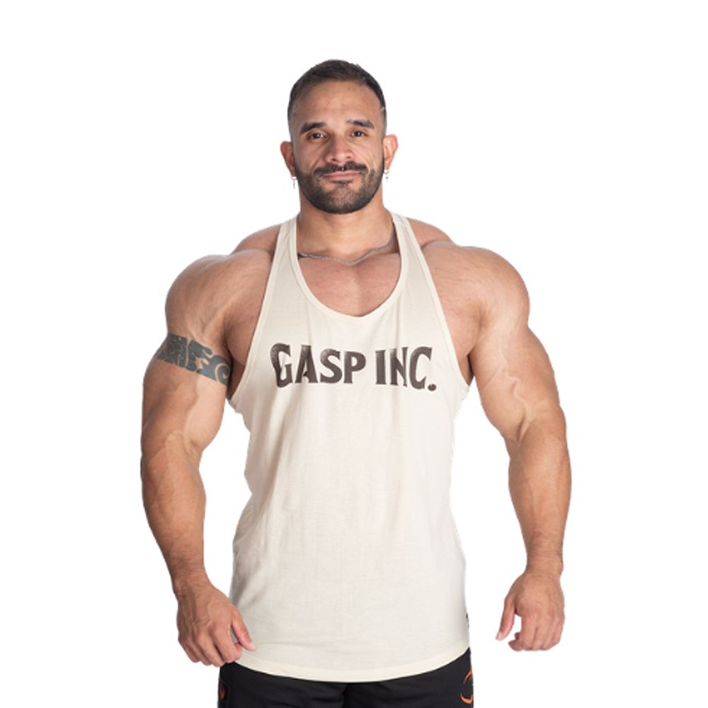 GASP INC - ESSENTIAL T-BACK - EDZŐTRIKÓ - BÉZS GASP INC - ESSENTIAL T-BACK - EDZŐTRIKÓ - BÉZS