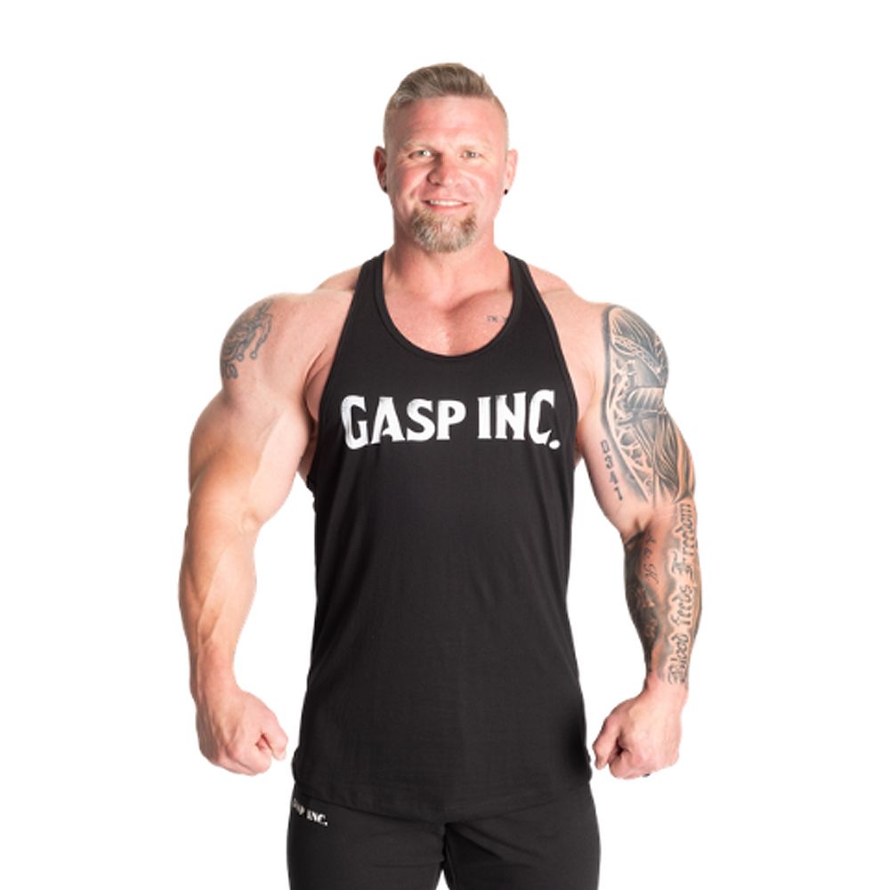 GASP INC - ESSENTIAL T-BACK - EDZŐTRIKÓ - FEKETE/FEHÉR GASP INC - ESSENTIAL T-BACK - EDZŐTRIKÓ - FEKETE/FEHÉR