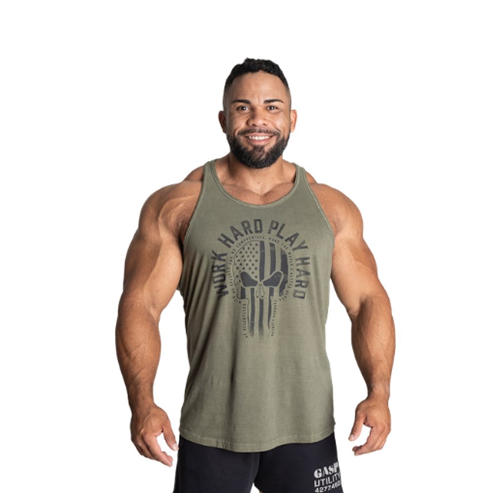 GASP INC - SKULL T-BACK - FÉRFI EDZŐTRIKÓ - MOSOTT ZÖLD GASP INC - SKULL T-BACK - FÉRFI EDZŐTRIKÓ - MOSOTT ZÖLD