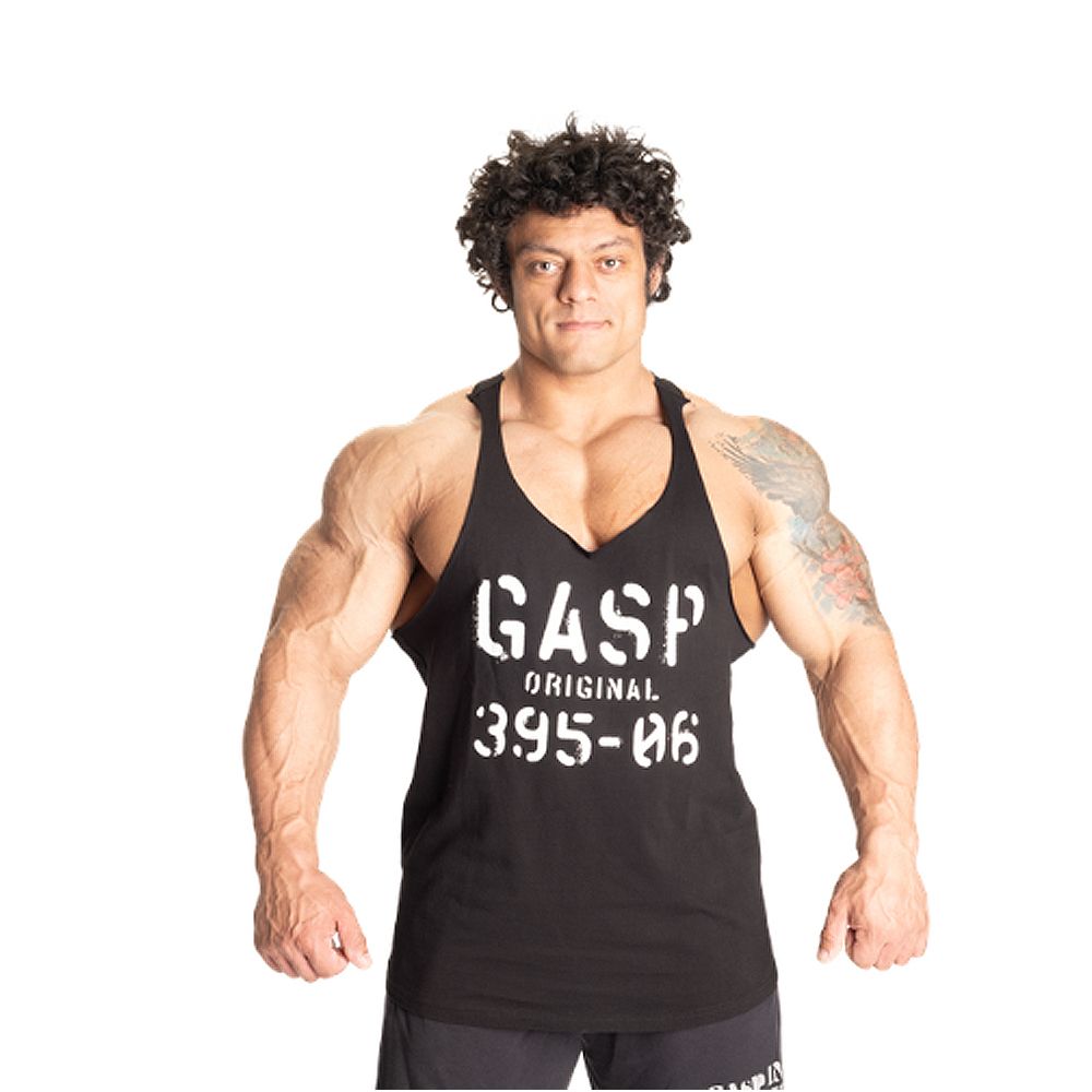 GASP INC - ORIGINAL STRINGER - FÉRFI EDZŐTRIKÓ - FEKETE/FEHÉR GASP INC - ORIGINAL STRINGER - FÉRFI EDZŐTRIKÓ - FEKETE/FEHÉR