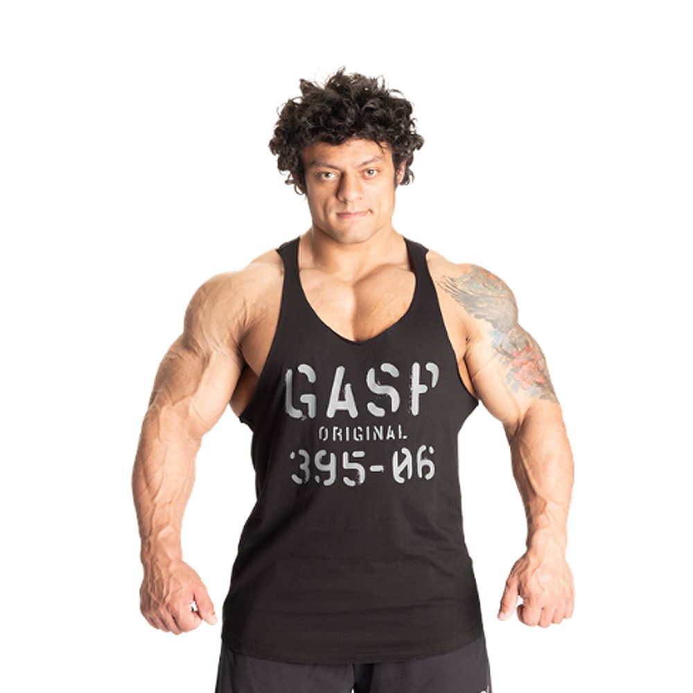 GASP INC - ORIGINAL STRINGER - FÉRFI EDZŐTRIKÓ - FEKETE/SZÜRKE GASP INC - ORIGINAL STRINGER - FÉRFI EDZŐTRIKÓ - FEKETE/SZÜRKE