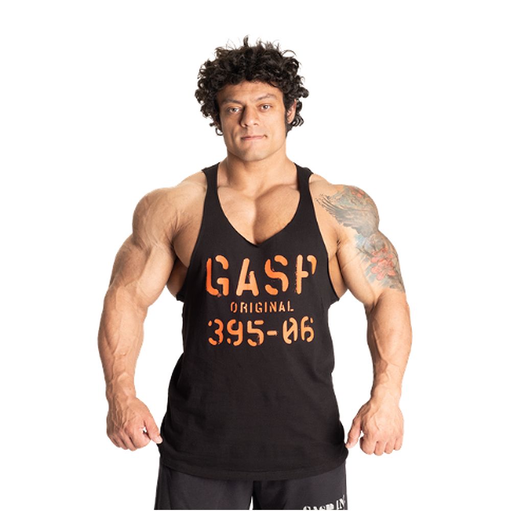 GASP INC - ORIGINAL STRINGER - FÉRFI EDZŐTRIKÓ - FEKETE/NARANCS GASP INC - ORIGINAL STRINGER - FÉRFI EDZŐTRIKÓ - FEKETE/NARANCS